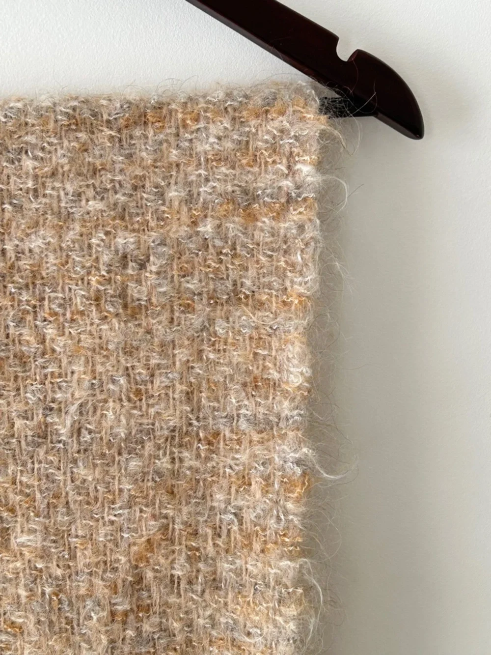 Vintage Handmade Fuzzy Mohair Oversized Scarf